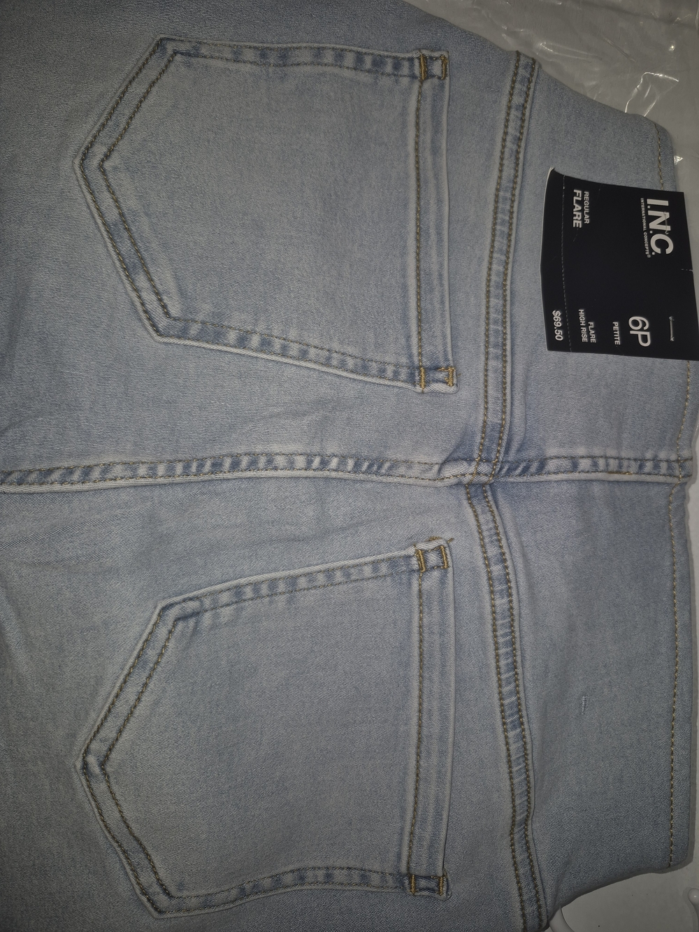 INC International Concepts Light Blue Flare Jeans